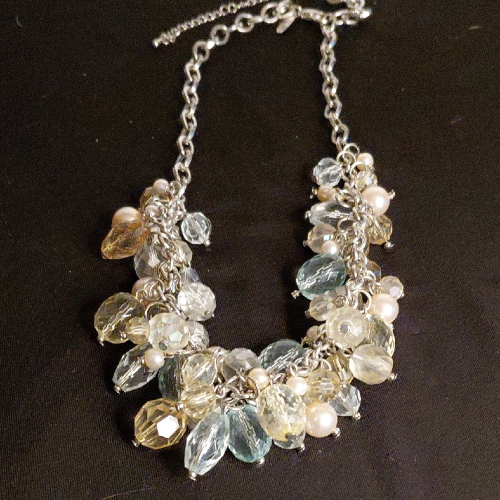 Elegant Silver and Crystal Beaded Necklace